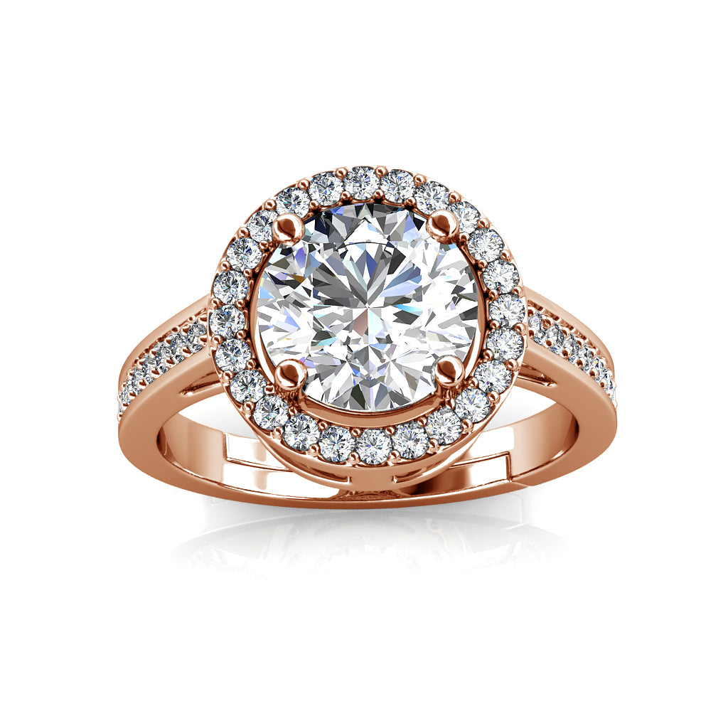 Kreis Ring MR014 WG RG Cyncerity Jewelry with Moissanite, 925 Sterling Silver